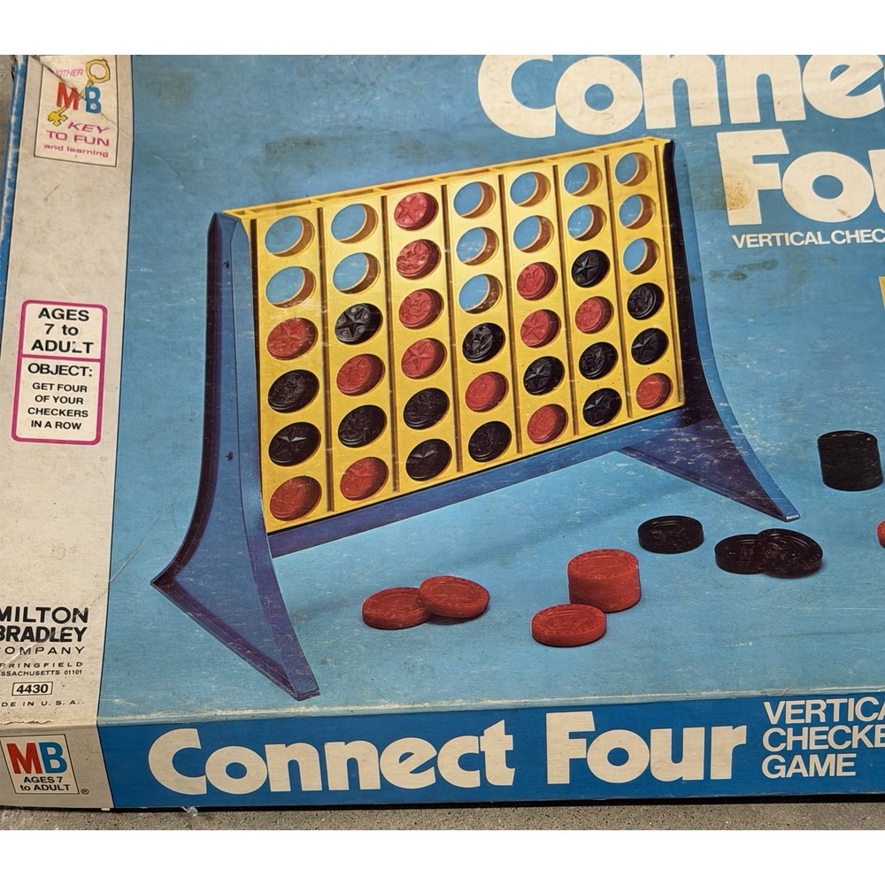 VINTAGE Connect Four COMPLETE Milton Bradley 1978 Kids Children's 70s 80s 4